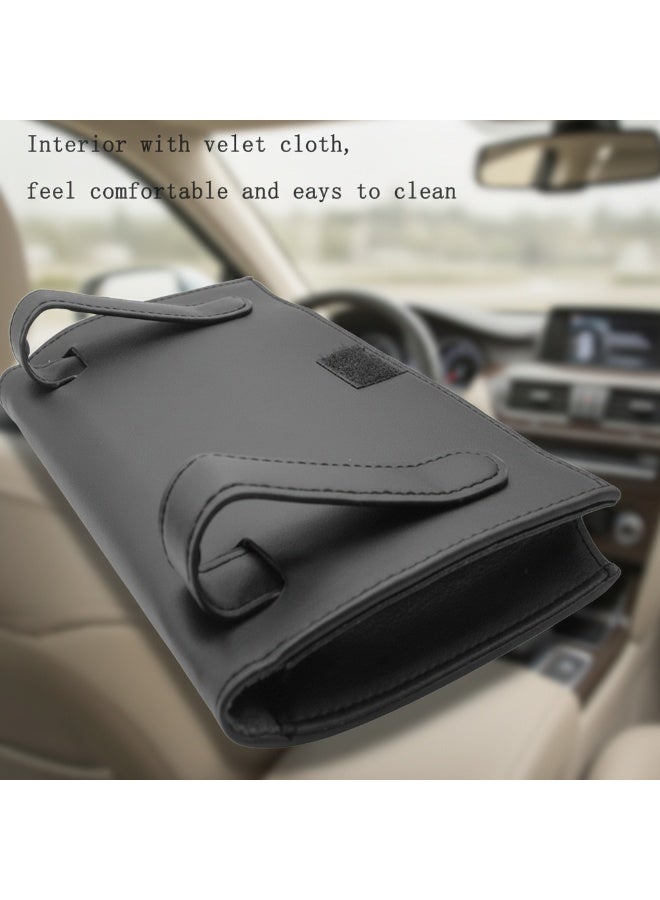 Dunekart Premium PU Leather Car Tissue Holder, Sun Visor Backseat Napkin Dispenser Box, Auto Interior Accessories Organizer - Black - Image 5